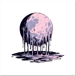 Melting moon Posters and Art